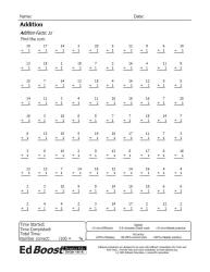Addition Facts 1s Pic