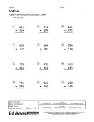 Addition with Carrying Packet 3 Digits Pic