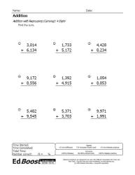 Addition with Carrying Packet 4 Digits Pic