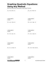 Graphing Quadratic Equations Using Any Method Pic