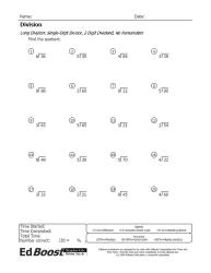Long Division Single Digit Divisor 2 Digits No Remainders Pic