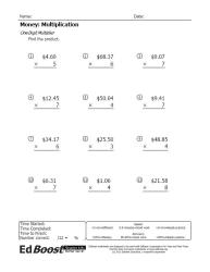 Multiplication with Money Pic