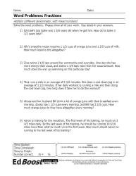 WORD PROBLEMS Fractions (addition) (different denominator, with mixed numbers) pic