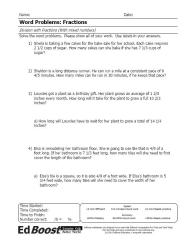 WORD PROBLEMS Fractions (division) (with mixed numbers) pic