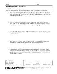 Word Problems - Decimal Addition (to 2 decimal places) pic