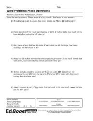 Word Problems - Fractions (Mixed Operations) pic
