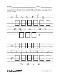 letters - print practice - alphabet - lower case 2